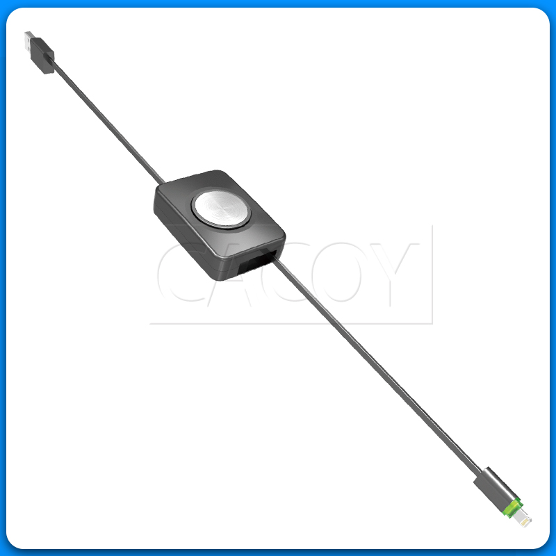 2 in 1 retractable cable with LED indicator for iOS and android